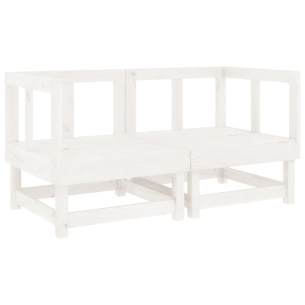 vidaXL Garden Corner Sofas 2 pcs White Solid Wood Pine