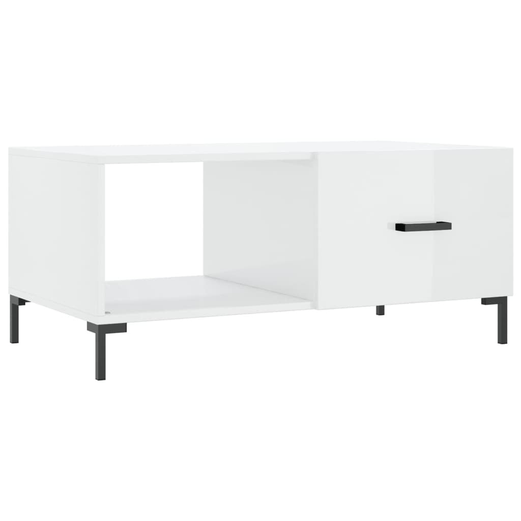 vidaXL Coffee Table High Gloss White 90x50x40 cm Engineered Wood