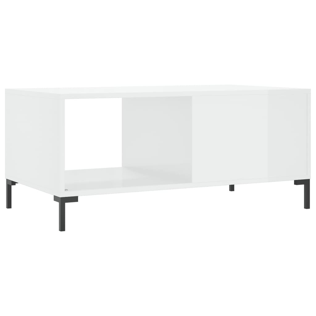 vidaXL Coffee Table High Gloss White 90x50x40 cm Engineered Wood