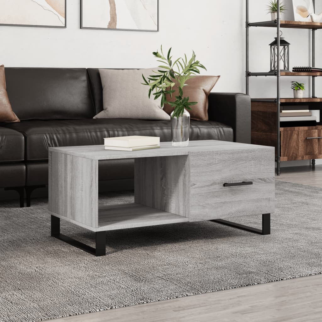 vidaXL Coffee Table Grey Sonoma 90x50x40 cm Engineered Wood