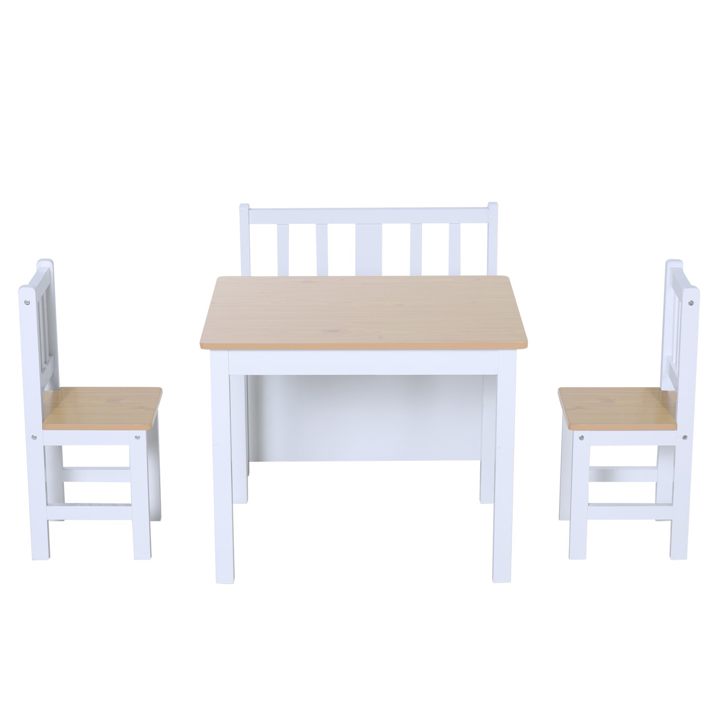 Kids Wood Table Chair Bench Storage