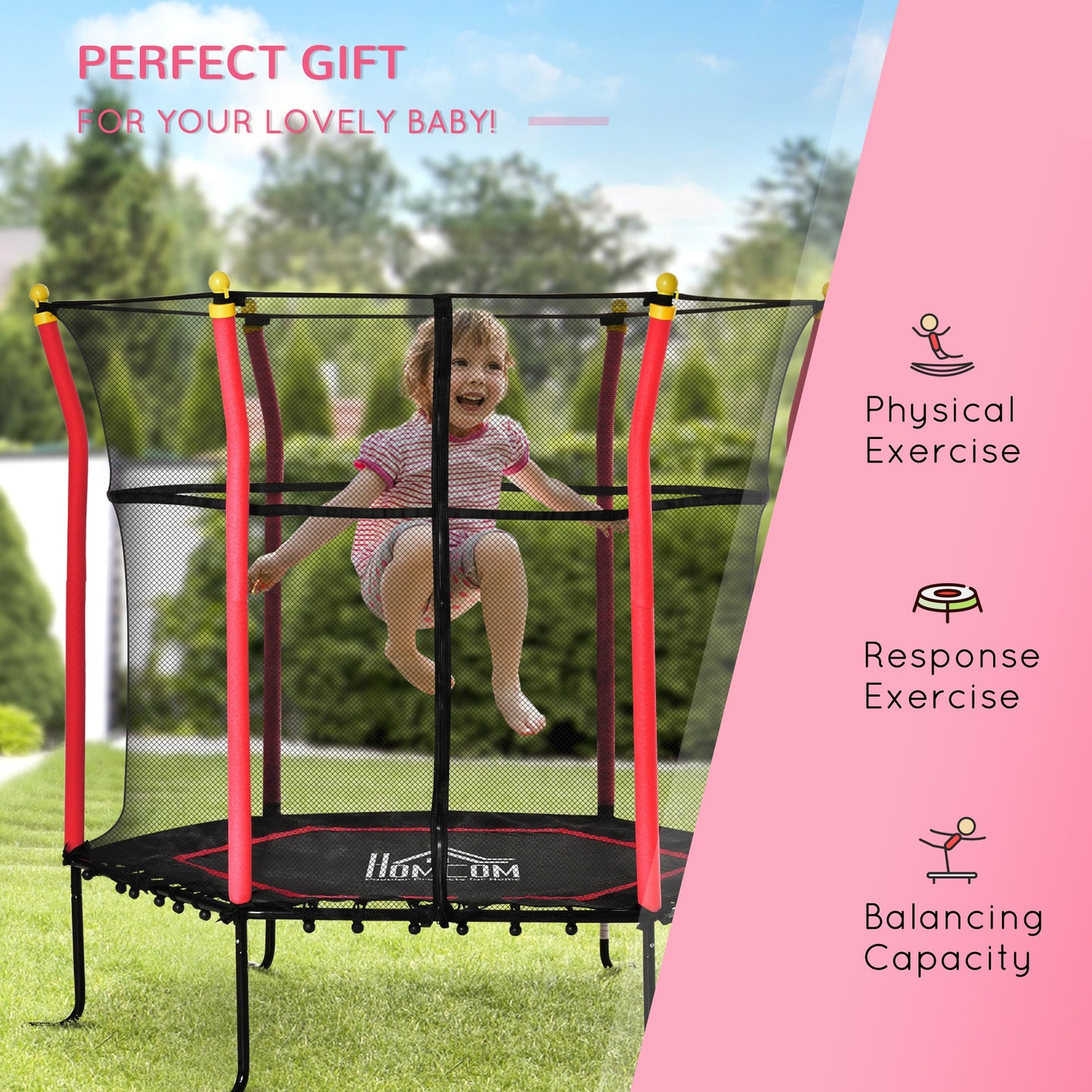 Kids Trampoline With Enclosure