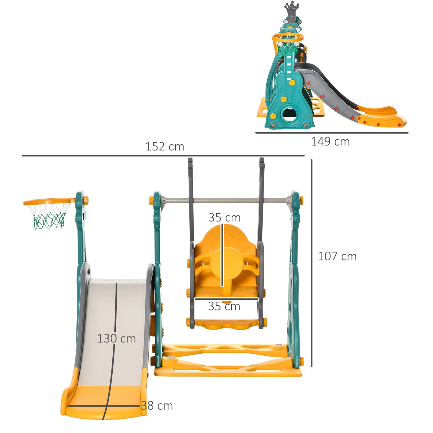 Kids Swing and Slide Set