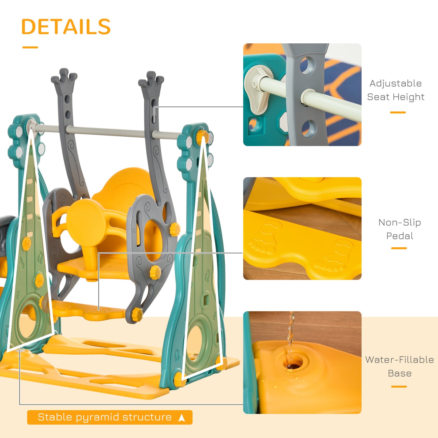 Kids Swing and Slide Set