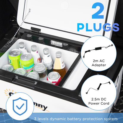 Outsunny 18L Portable Car Refrigerator – 12V/24V DC & 110-240V AC, -20°C Cooling