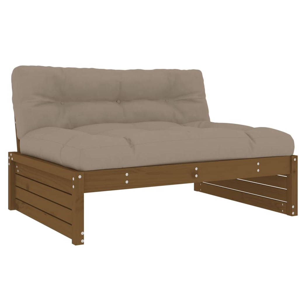 Middle Sofa Honey Brown Solid Wood Pine