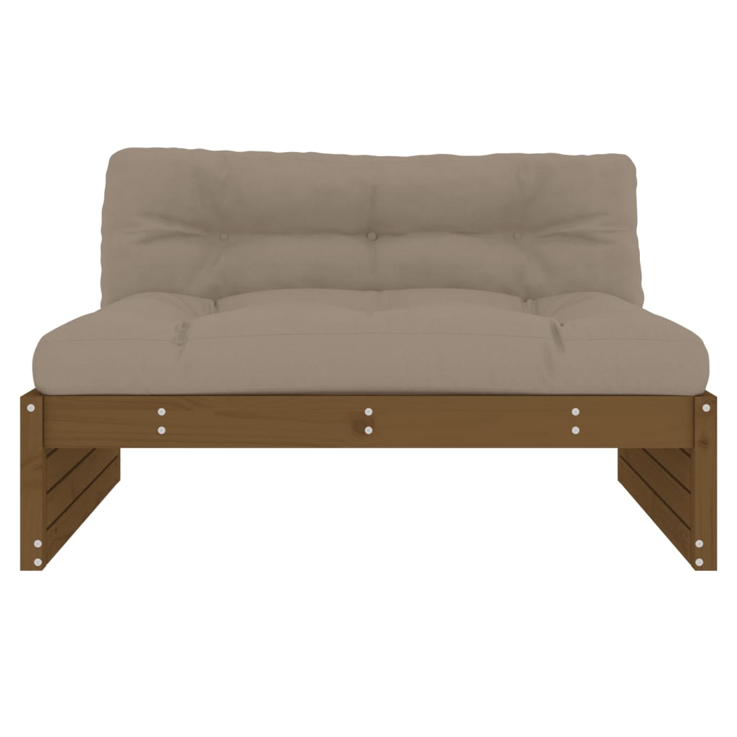 Middle Sofa Honey Brown Solid Wood Pine