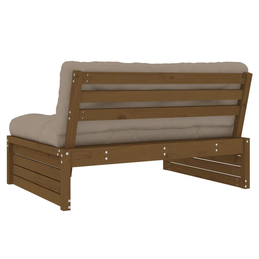 Middle Sofa Honey Brown Solid Wood Pine