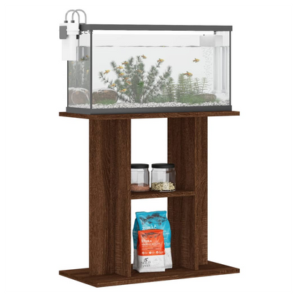Aquarium Stand – Brown Oak Finish – 60x30x60 cm – Engineered Wood Cabinet for Fish Tanks