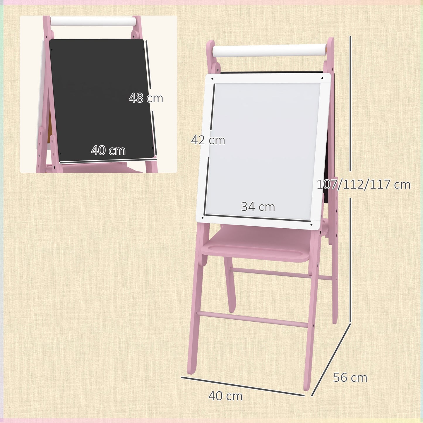 Whiteboard Chalkboard Paper Roll - Pink