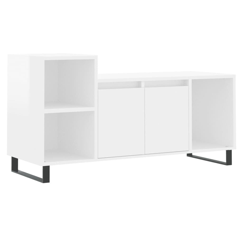 TV Cabinet High Gloss White  Engineered Wood