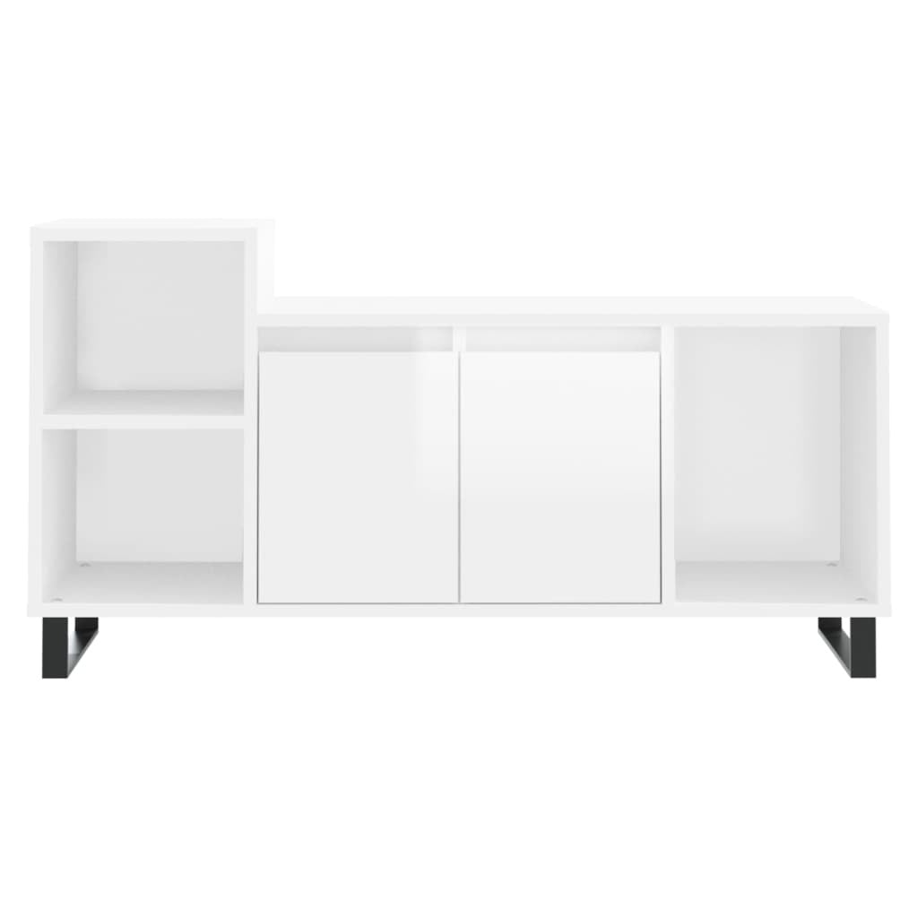 vidaXL TV Cabinet High Gloss White 100x35x55 cm Engineered Wood