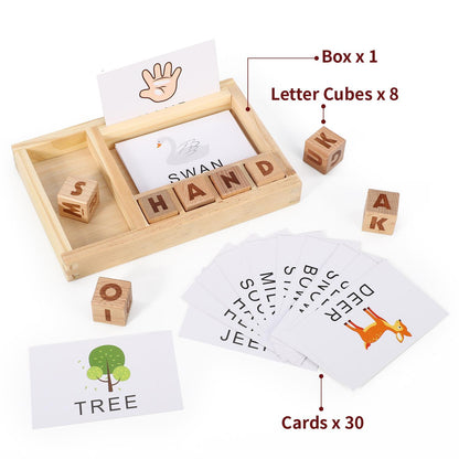SOKA Wooden Spelling Game – Educational Letter Matching Toy for Kids Aged 3+