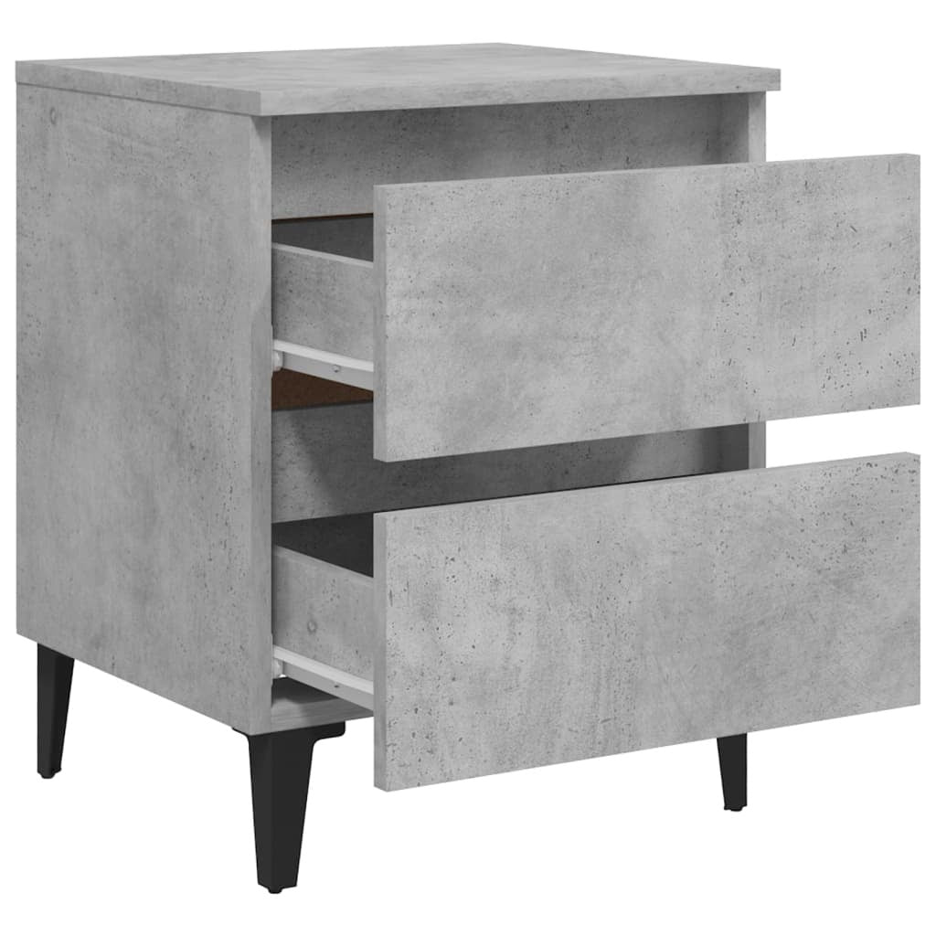 vidaXL Bed Cabinet Concrete Grey 40x35x50 cm Engineered Wood