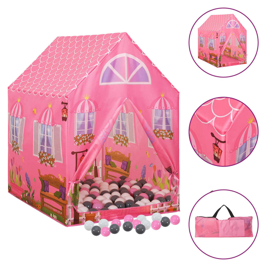 Children Play Tent with 250 Balls Pink 