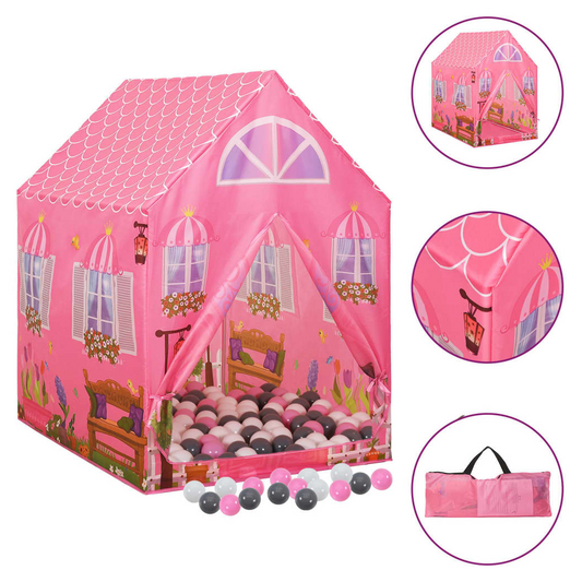 Children Play Tent with 250 Balls Pink 