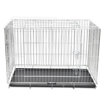 XXL Foldable Dog Bench Cage – Heavy-Duty Galvanised Steel with Floor Tray