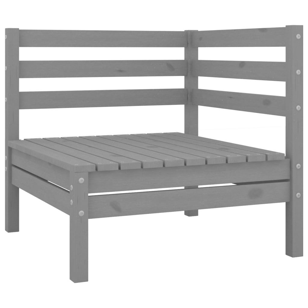 Garden Lounge Set Grey Solid Pinewood