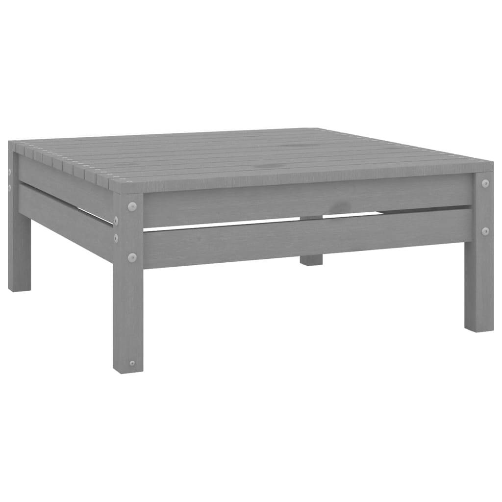 Garden Lounge Set Grey Solid Pinewood